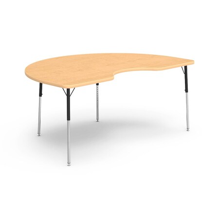 Virco 48 in. W, 72 in. L, 22-30 in. H, Fusion Maple Top / Beige Edge 48KID72